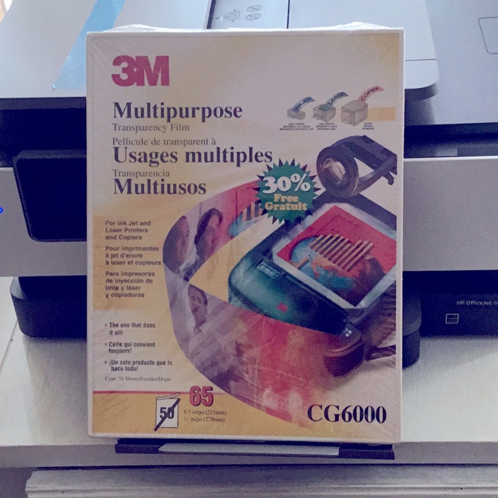 3M Multipurpose Transparency Film Letter Size 8.5" x 11" 65 Count CG6000 New